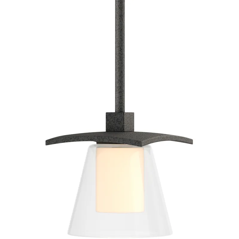 Wren 1 Light 5.1 inch Natural Iron Mini Pendant Ceiling Light in Clear with Opal