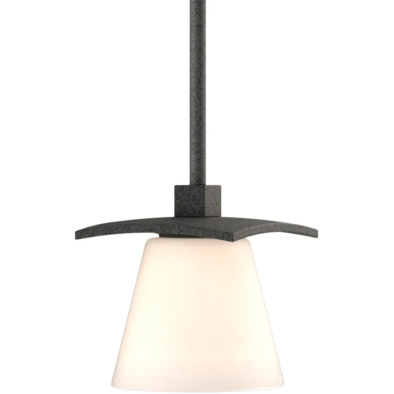 Wren 1 Light 5.1 inch Natural Iron Mini Pendant Ceiling Light in Opal