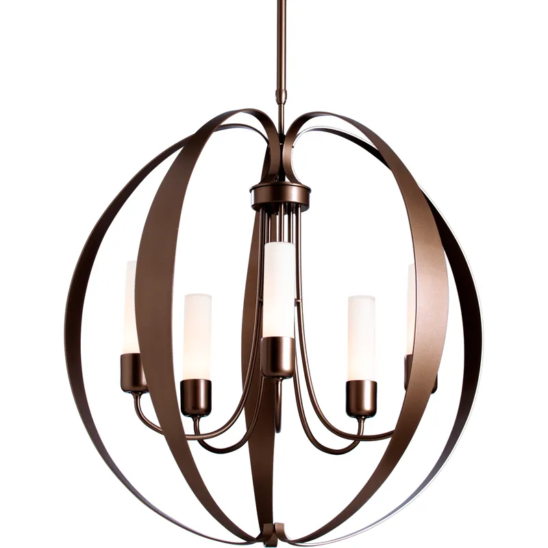 Pomme 5 Light 30.4 inch Coastal Bronze Outdoor Pendant in Opal