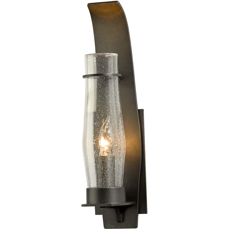 Sea Coast 1 Light 18.6 inch Coastal Dark Smoke Outdoor Sconce in Seeded Clear