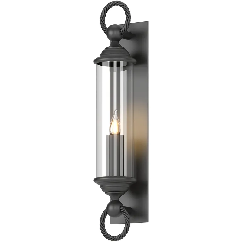 Cavo 1 Light 25.8 inch Coastal Black Outdoor Wall Sconce in Clear, Large