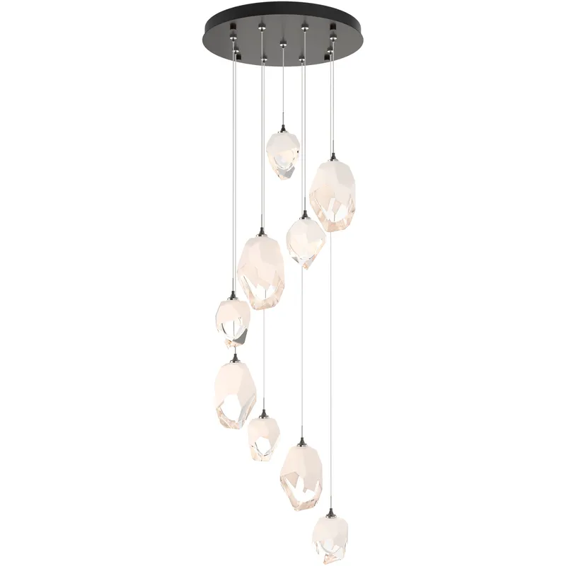 Chrysalis 9 Light 20.5 inch Oil Rubbed Bronze Pendant Ceiling Light in White Crystal, Long