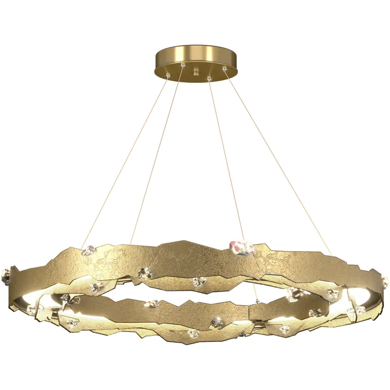 Trove LED 38.2 inch Modern Brass Circular Pendant Ceiling Light