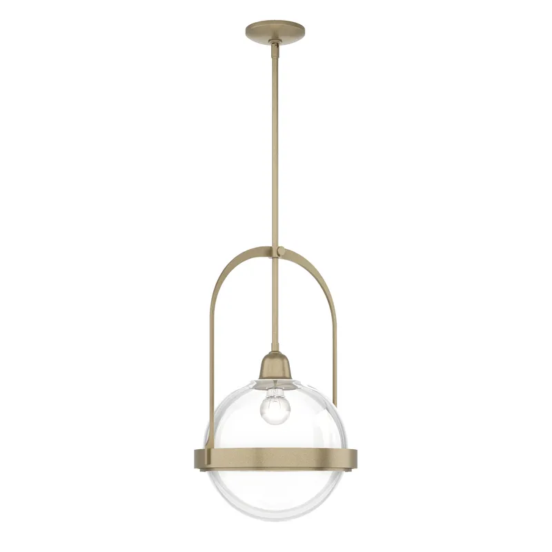 Atlas 1 Light 13.9 inch Soft Gold Pendant Ceiling Light in Clear