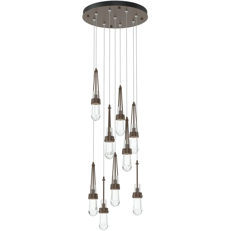 Link 9 Light 20.5 inch White Pendant Ceiling Light, Standard