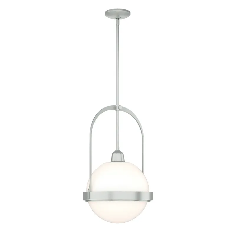 Atlas 1 Light 13.9 inch Vintage Platinum Pendant Ceiling Light in Opal