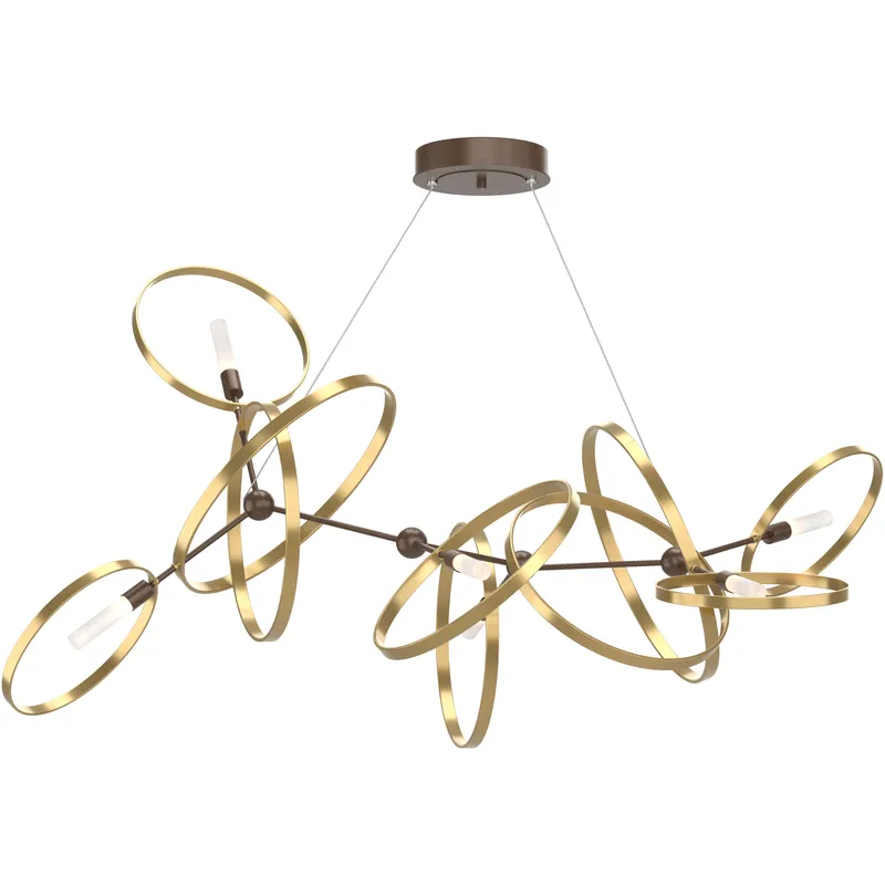 Celesse 6 Light 59.7 inch White and Modern Brass Pendant Ceiling Light