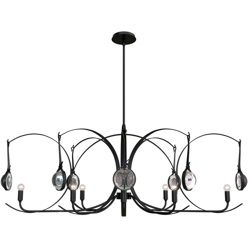 Optic 8 Light 50.6 inch Ink and Ink Oval Pendant Ceiling Light
