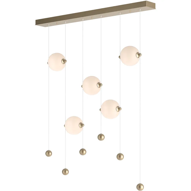 Abacus LED 41 inch Soft Gold Pendant Ceiling Light in Opal