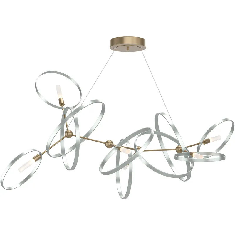 Celesse 6 Light 59.7 inch Soft Gold and Vintage Platinum Pendant Ceiling Light in Soft Gold/Vintage Platinum