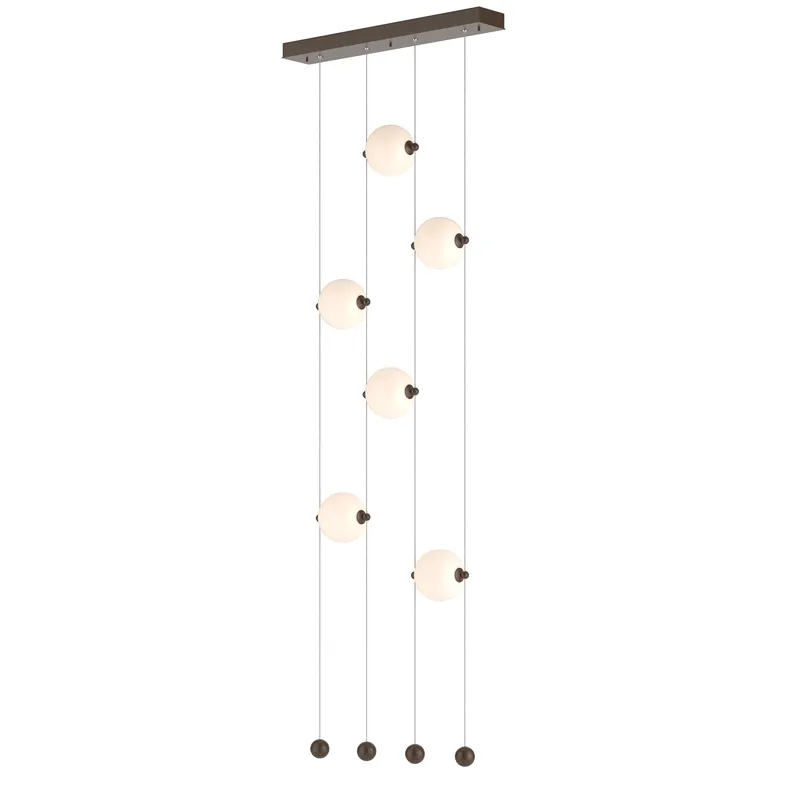 Abacus LED 22.3 inch White Ceiling-to-Floor Pendant Ceiling Light in Opal