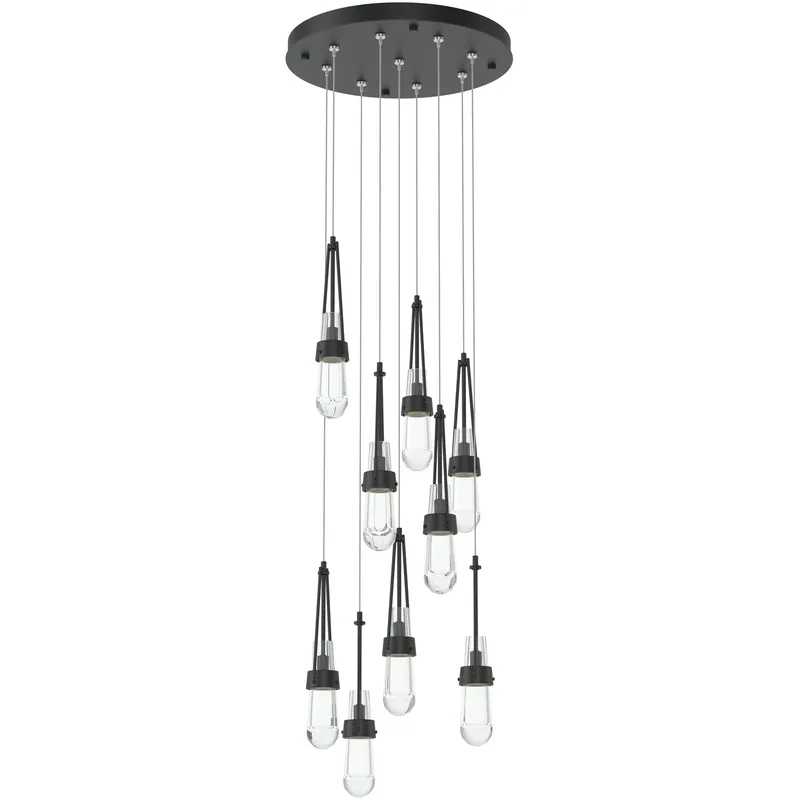Link 9 Light 20.5 inch Black Pendant Ceiling Light, Standard