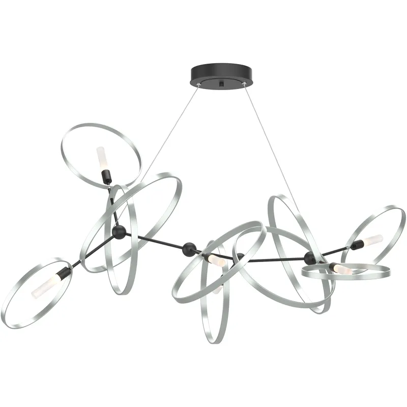 Celesse 6 Light 59.7 inch Black and Vintage Platinum Pendant Ceiling Light in Black/Vintage Platinum