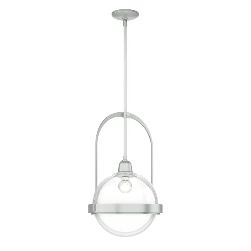 Atlas 1 Light 13.9 inch Vintage Platinum Pendant Ceiling Light in Clear