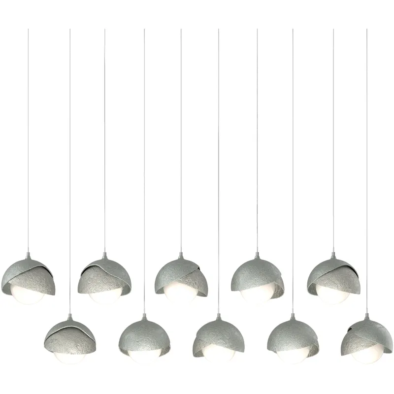 Brooklyn 10 Light 44.5 inch Vintage Platinum with Sterling Pendant Ceiling Light in Vintage Platinum/Sterling, Long