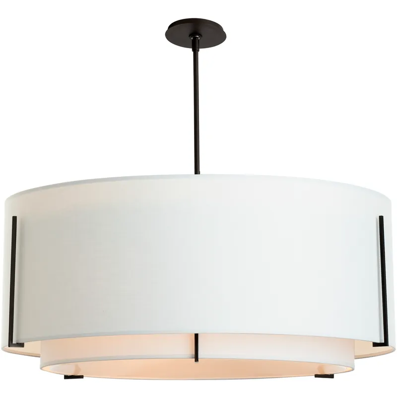 Exos Double Shade 6 Light 43.2 inch White Large Scale Pendant Ceiling Light in Natural Anna