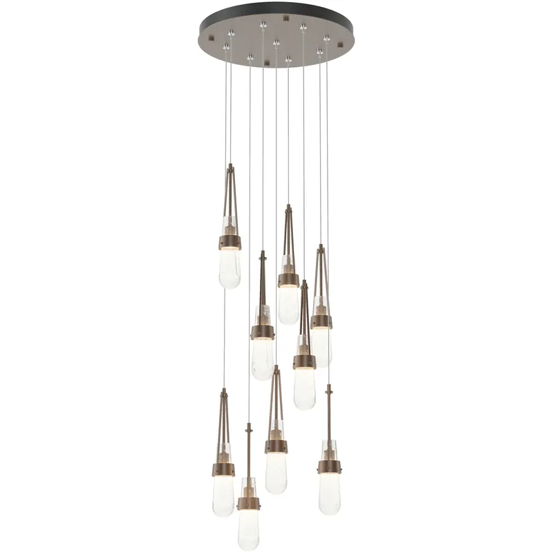 Link 9 Light 20.5 inch Ink Pendant Ceiling Light in Clear Bubble, Standard