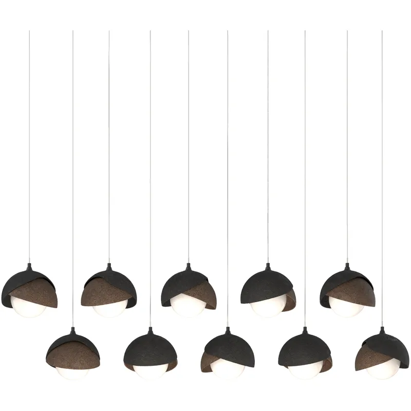 Brooklyn 10 Light 44.5 inch Black with Bronze Pendant Ceiling Light in Black/Bronze, Long