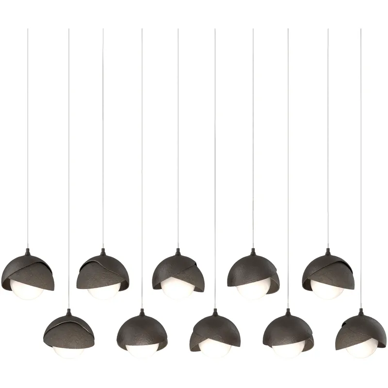 Brooklyn 10 Light 44.5 inch Oil Rubbed Bronze with Dark Smoke Pendant Ceiling Light in Oil Rubbed Bronze/Dark Smoke, Long