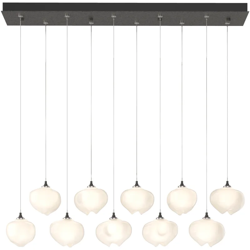 Ume 10 Light 44.7 inch Natural Iron Pendant Ceiling Light in Frosted, Standard