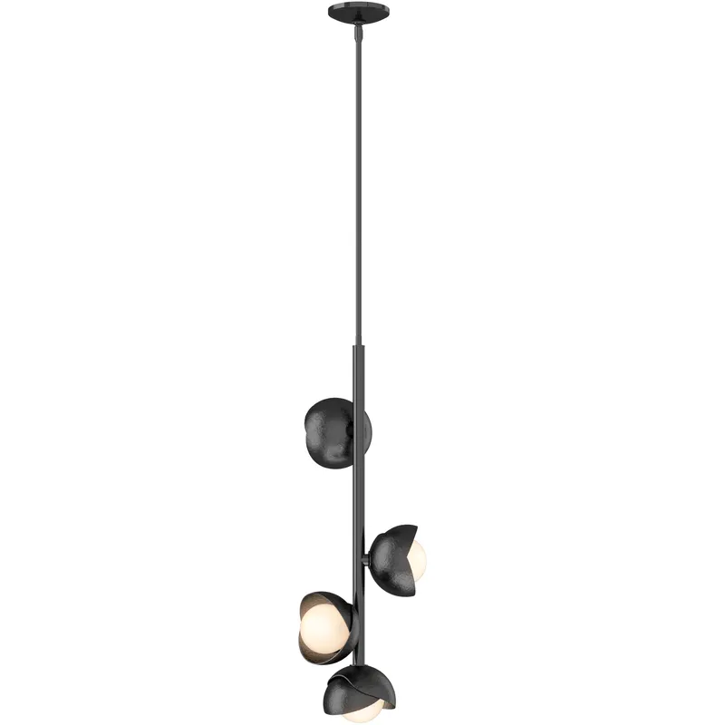 Brooklyn 4 Light 11.6 inch Black with Clear Steel Vertical Pendant Ceiling Light