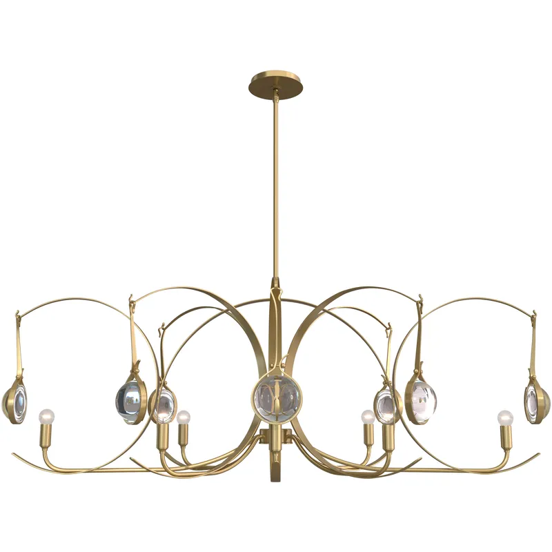 Optic 8 Light 50.6 inch Modern Brass and Modern Brass Oval Pendant Ceiling Light