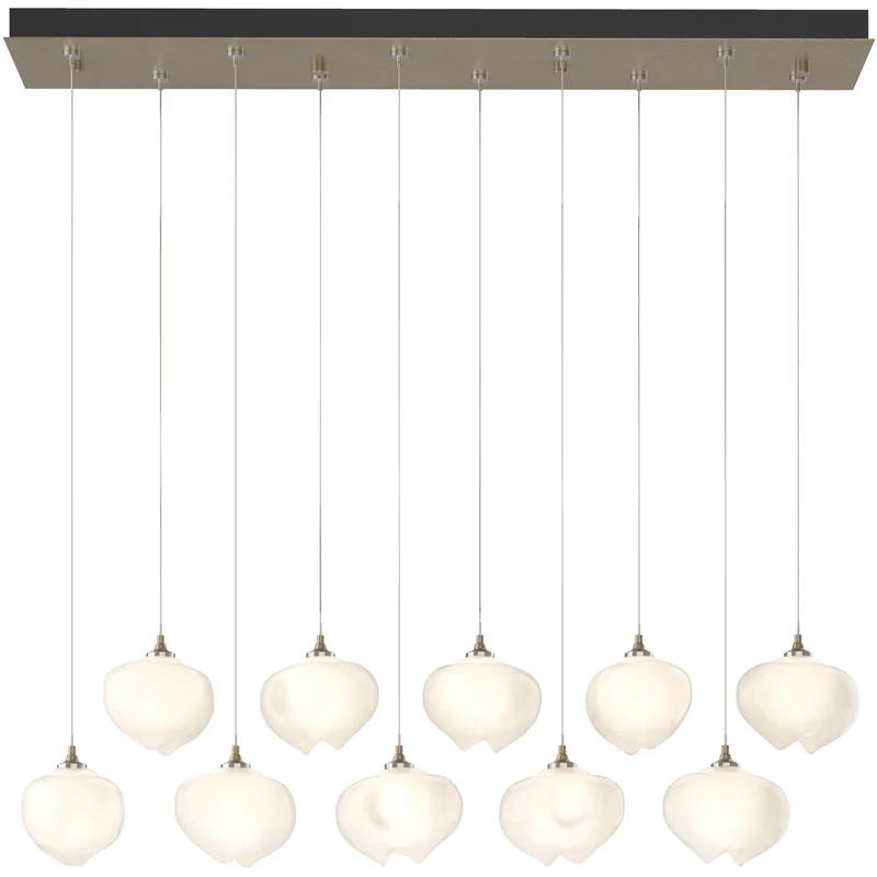 Ume 10 Light 44.7 inch Soft Gold Pendant Ceiling Light in Frosted, Standard