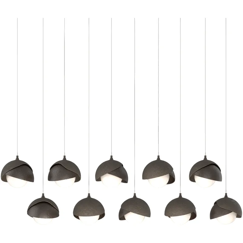 Brooklyn 10 Light 44.5 inch Dark Smoke with Oil Rubbed Bronze Pendant Ceiling Light in Dark Smoke/Oil Rubbed Bronze, Long