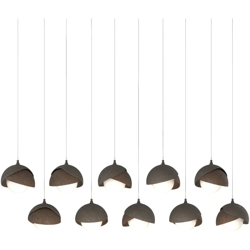 Brooklyn 10 Light 44.5 inch Dark Smoke with Bronze Pendant Ceiling Light in Dark Smoke/Bronze, Long
