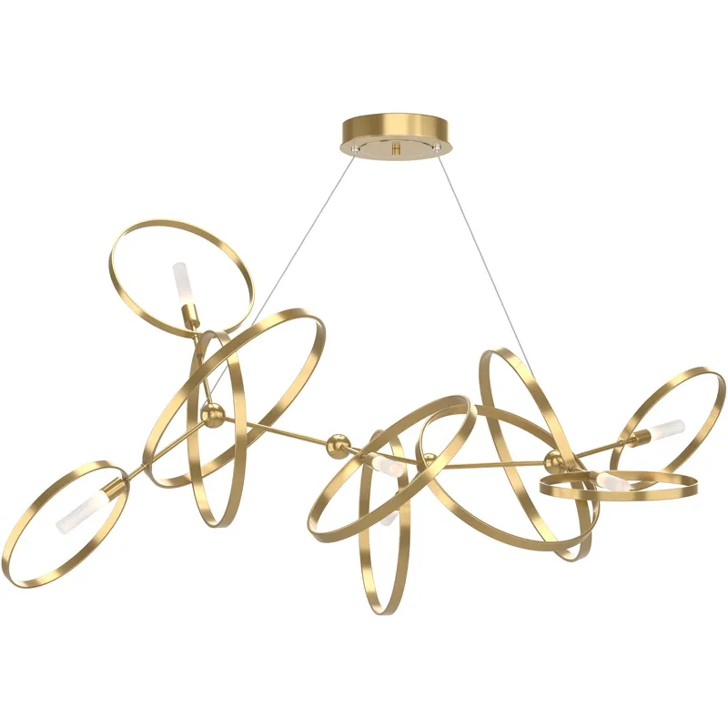 Celesse 6 Light 59.7 inch Modern Brass and Modern Brass Pendant Ceiling Light