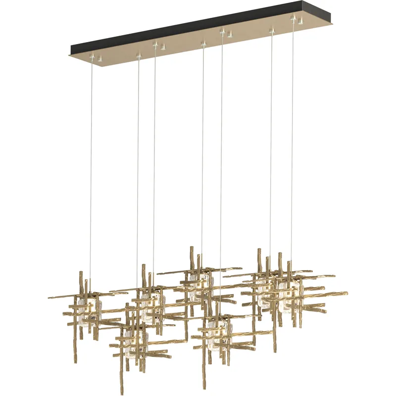 Tura 7 Light 53.6 inch Soft Gold Pendant Ceiling Light, Standard