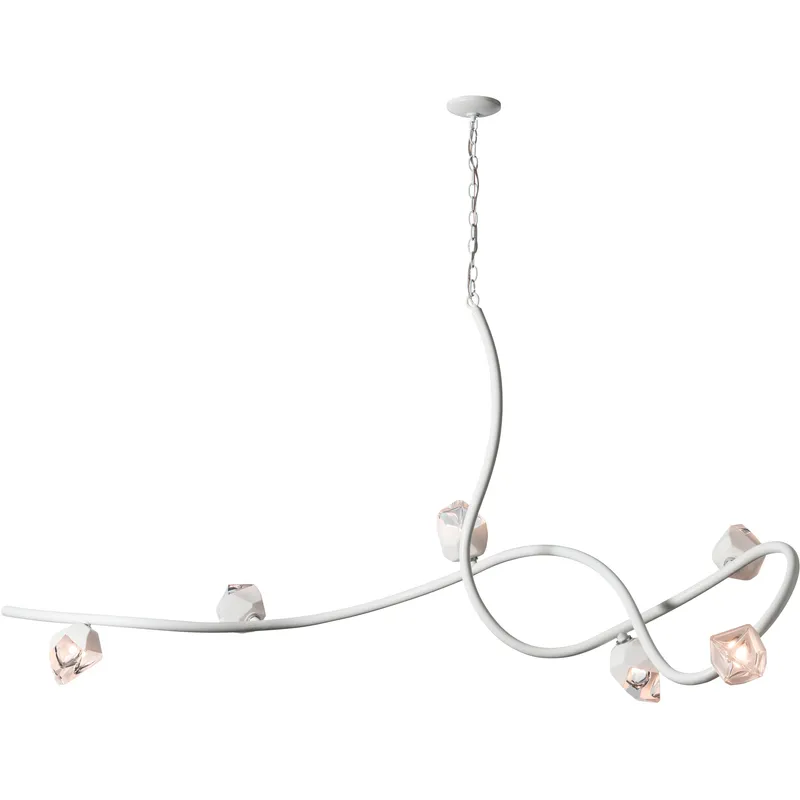 Glacier 6 Light 69.2 inch Sterling Pendant Ceiling Light in White Crystal, XL