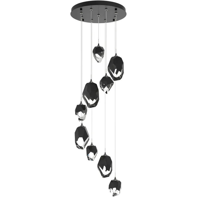 Chrysalis 9 Light 20.5 inch Ink Pendant Ceiling Light in Black Crystal, Long