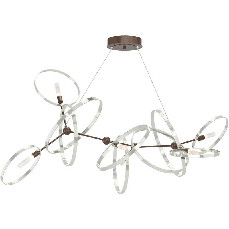 Celesse 6 Light 59.7 inch White and Sterling Pendant Ceiling Light