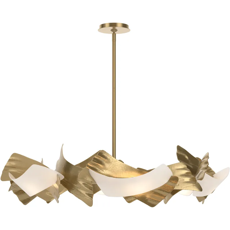 Crest 6 Light 37.8 inch Modern Brass Circular Pendant Ceiling Light