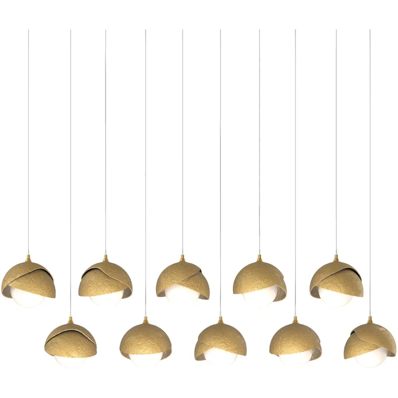Brooklyn 10 Light 44.5 inch Bronze with Clear Steel Pendant Ceiling Light, Long