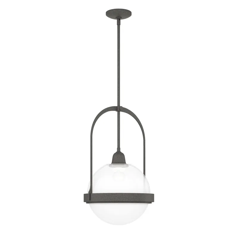 Atlas 1 Light 13.9 inch Natural Iron Pendant Ceiling Light in Opaline