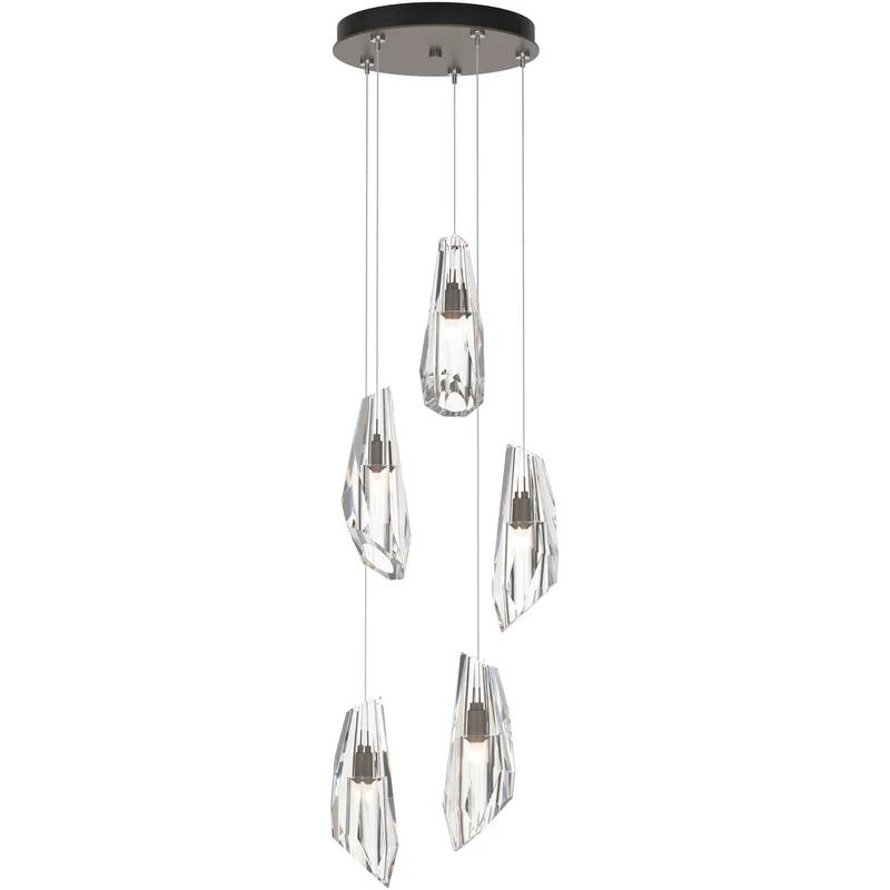 Luma 5 Light 14.5 inch Dark Smoke Pendant Ceiling Light, Standard