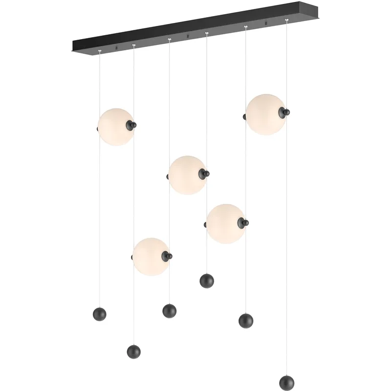 Abacus LED 41 inch Black Pendant Ceiling Light in Opal