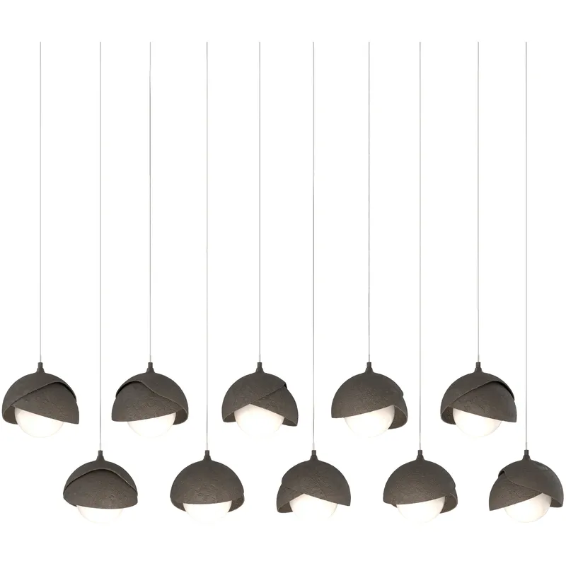 Brooklyn 10 Light 44.5 inch Dark Smoke Pendant Ceiling Light, Long