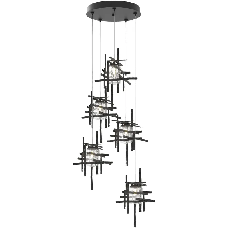 Tura 5 Light 27.3 inch Black Pendant Ceiling Light, Standard