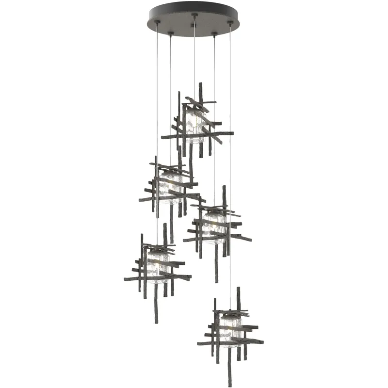Tura 5 Light 27.3 inch Natural Iron Pendant Ceiling Light, Standard