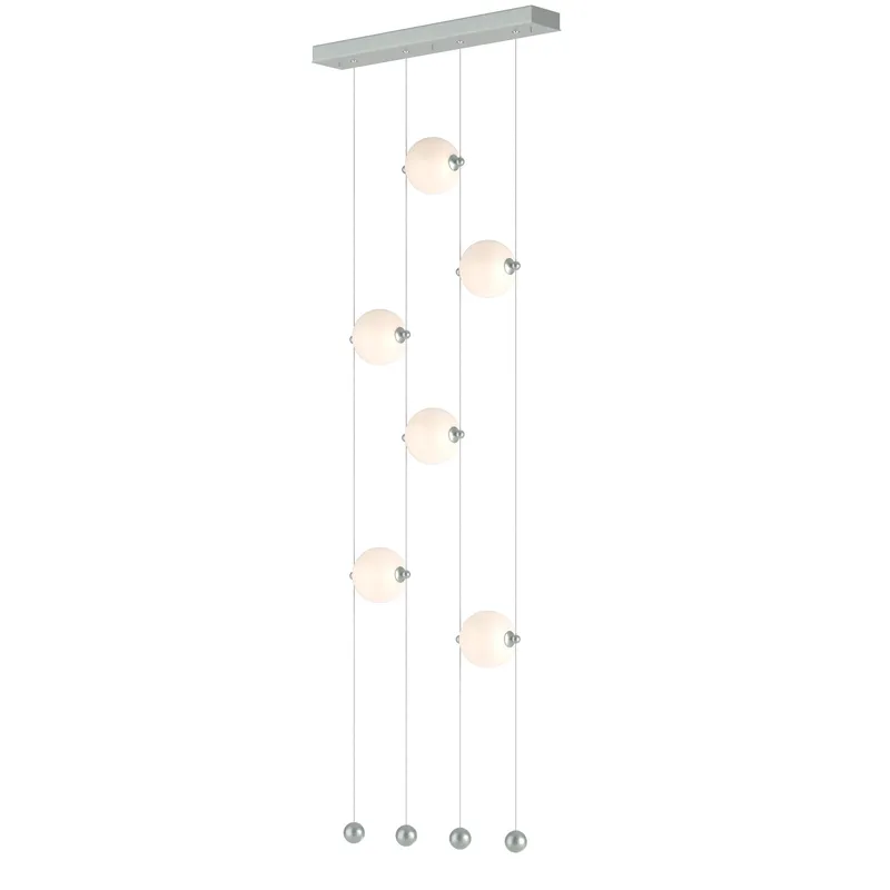 Abacus LED 22.3 inch Vintage Platinum Ceiling-to-Floor Pendant Ceiling Light in Opal