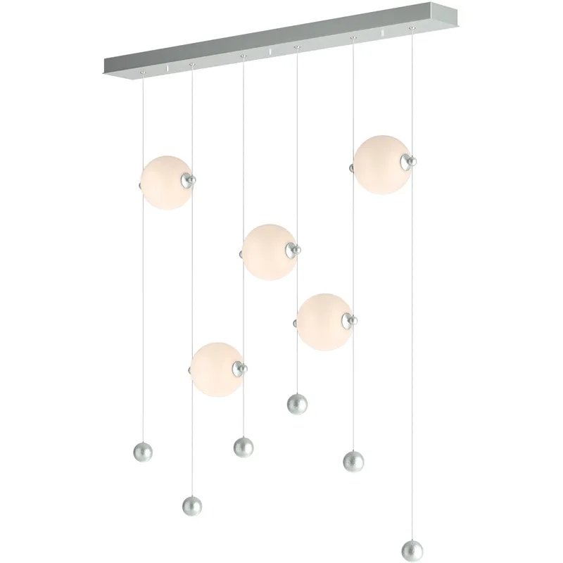 Abacus LED 41 inch Vintage Platinum Pendant Ceiling Light in Opal