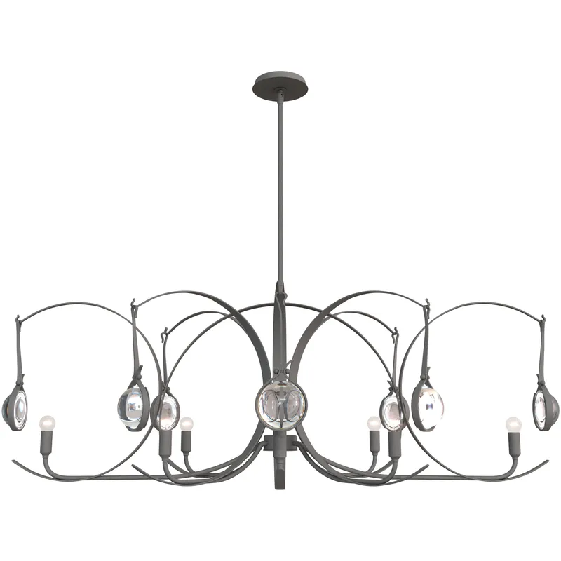 Optic 8 Light 50.6 inch Natural Iron and Natural Iron Oval Pendant Ceiling Light