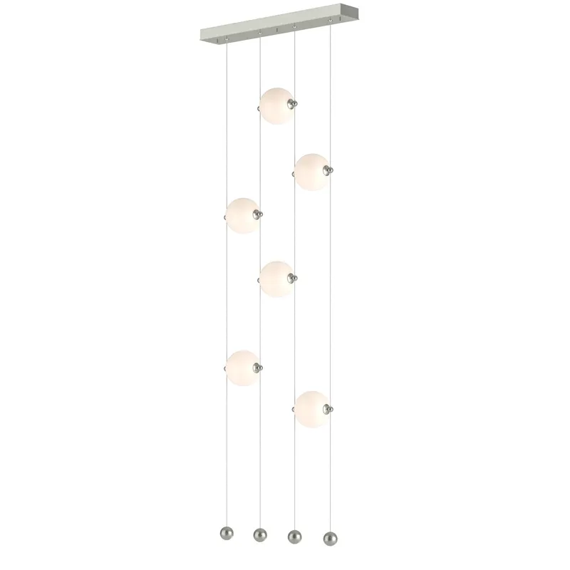 Abacus LED 22.3 inch Sterling Ceiling-to-Floor Pendant Ceiling Light in Opal