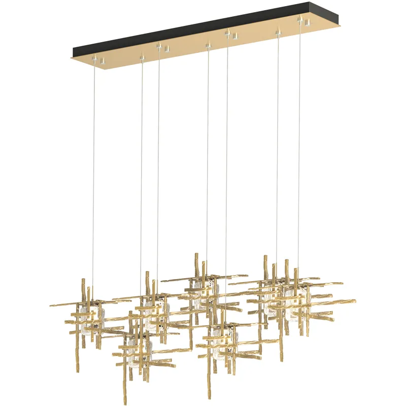 Tura 7 Light 53.6 inch Modern Brass Pendant Ceiling Light, Standard