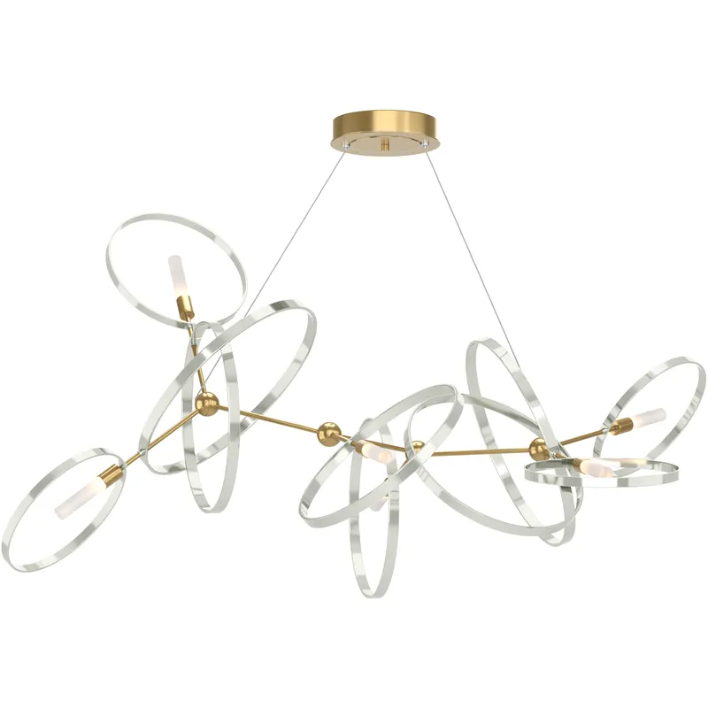 Celesse 6 Light 59.7 inch Modern Brass and Sterling Pendant Ceiling Light in Modern Brass/Sterling