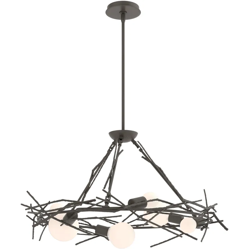 Brindille 6 Light 37.3 inch Dark Smoke Circular Pendant Ceiling Light