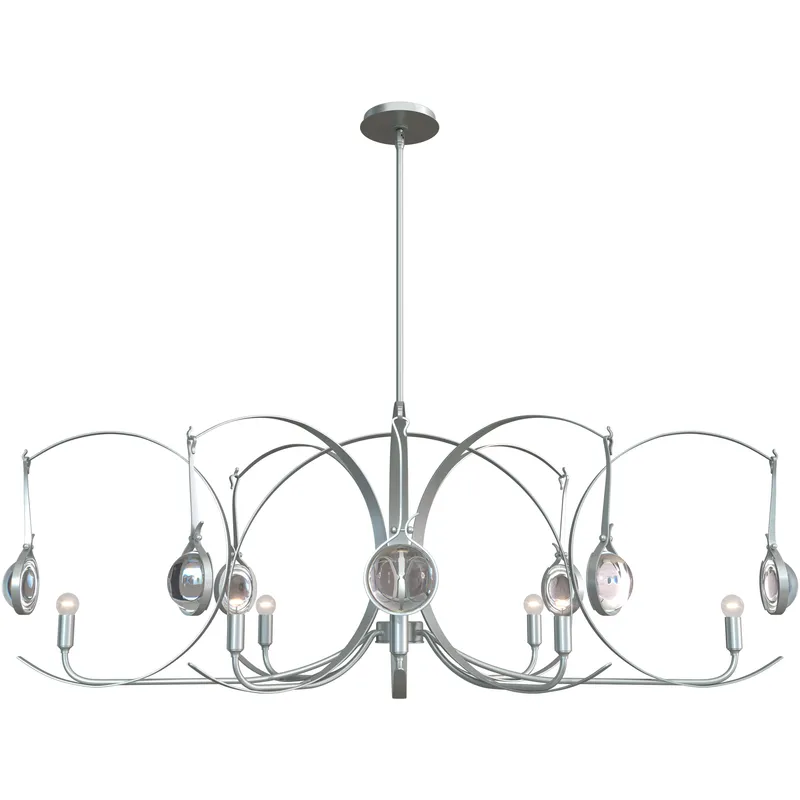 Optic 8 Light 50.6 inch Vintage Platinum and Vintage Platinum Oval Pendant Ceiling Light